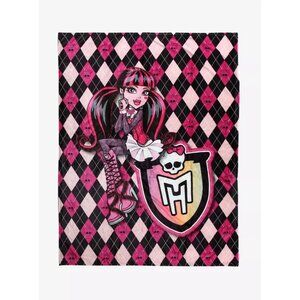 Monster High Draculaura Argyle Throw Blanket 46 x 60 NEW